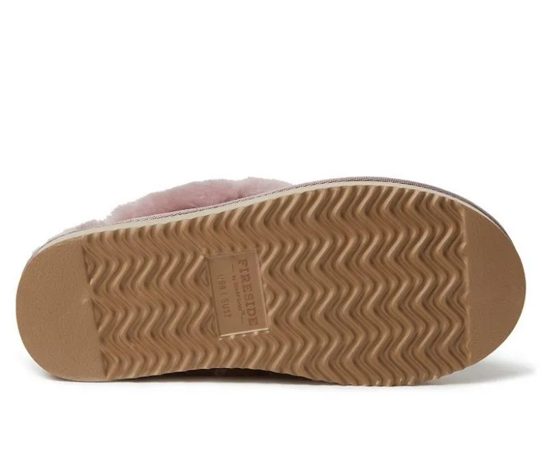 Slippers|Slippers>Fireside by Dearfoams Women's Sydney Genuine Sherling Scuff Slippers