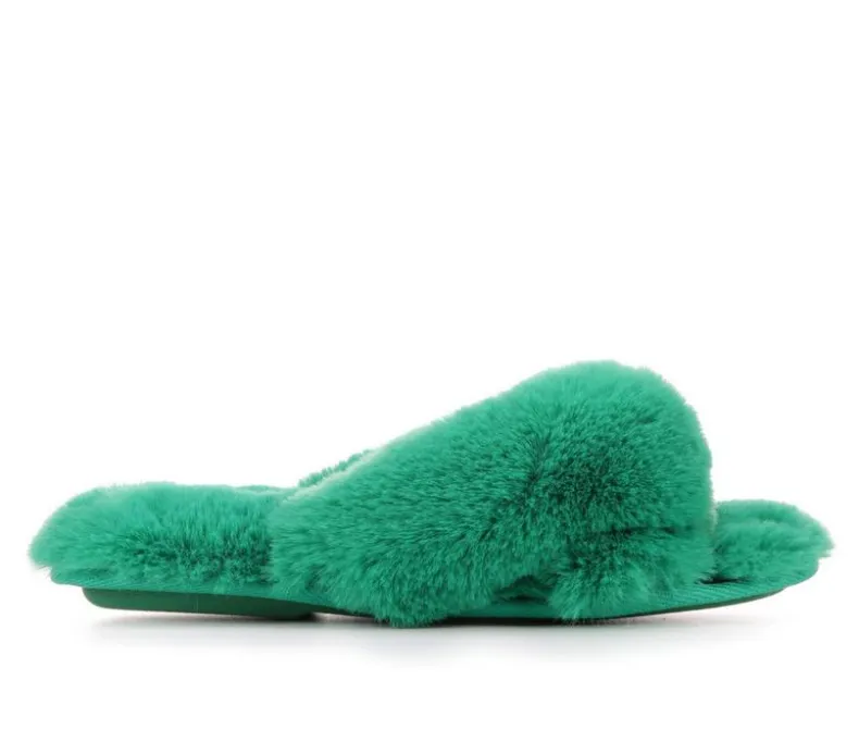 Slippers|Slippers>Jessica Simpson High Plush Knot Slide