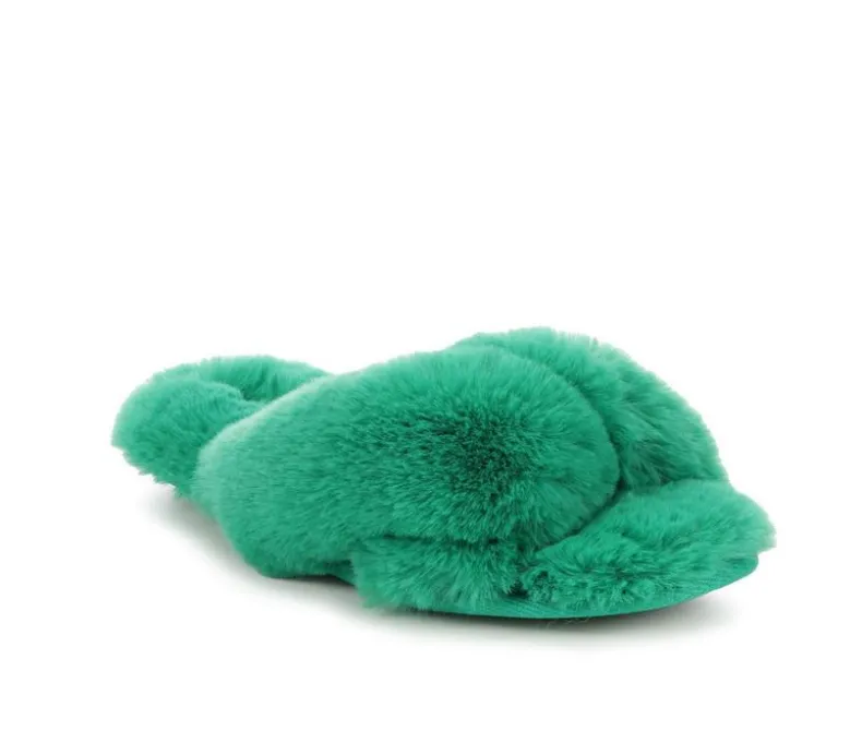 Slippers|Slippers>Jessica Simpson High Plush Knot Slide