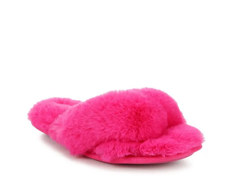 Slippers|Slippers>Jessica Simpson High Plush Knot Slide