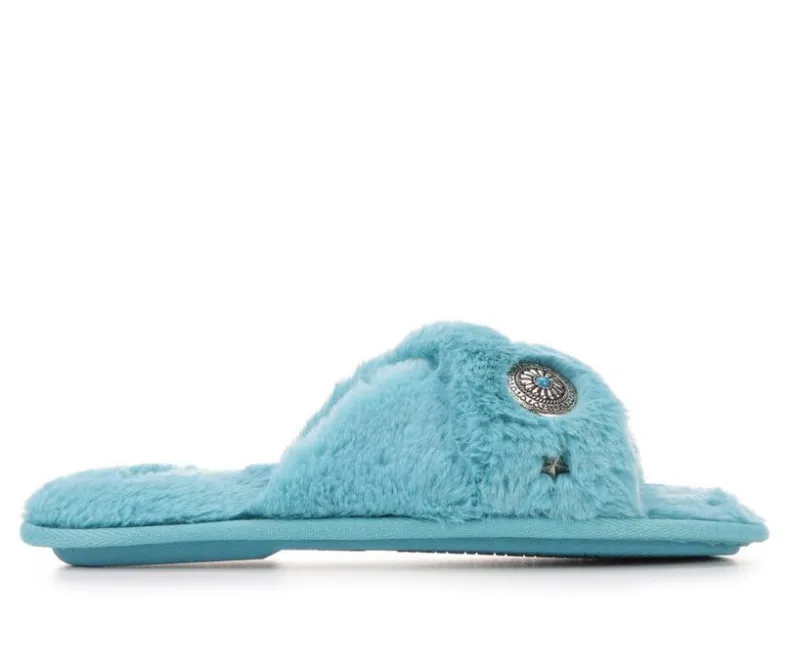 Slippers|Slippers>Jessica Simpson Plush Cross Slide w/ Western Studding