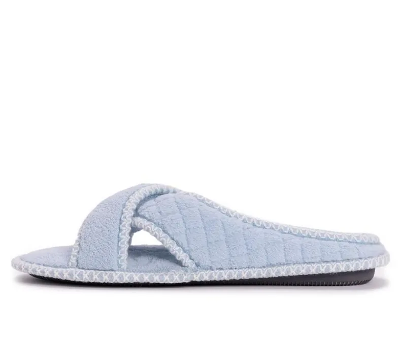 Slippers|Slippers>MUK LUKS Ada Micro Chenille Criss Cross Slippers