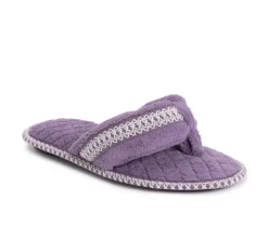 Slippers|Slippers>MUK LUKS Darlene Micro Chenille Thong Slippers