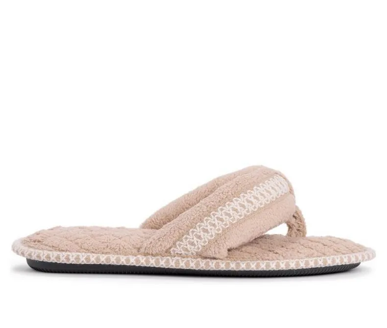 Slippers|Slippers>MUK LUKS Darlene Micro Chenille Thong Slippers