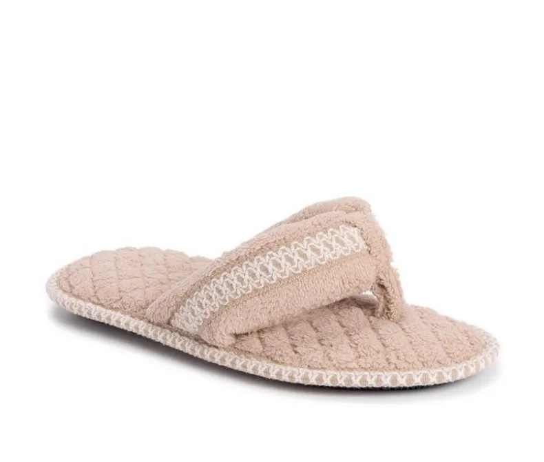 Slippers|Slippers>MUK LUKS Darlene Micro Chenille Thong Slippers