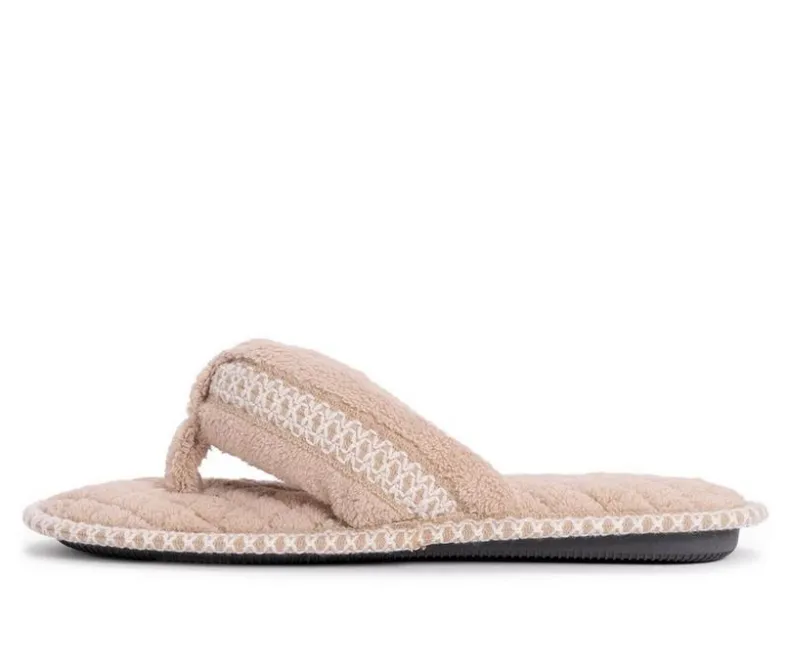 Slippers|Slippers>MUK LUKS Darlene Micro Chenille Thong Slippers