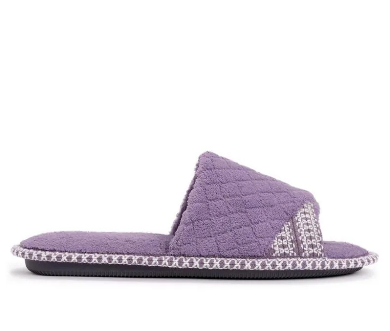 Slippers|Slippers>MUK LUKS Sally Micro Chenille Open Toe Scuff Slippers