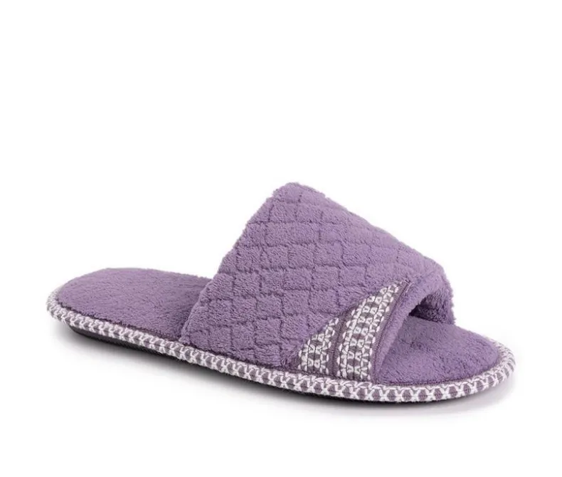 Slippers|Slippers>MUK LUKS Sally Micro Chenille Open Toe Scuff Slippers
