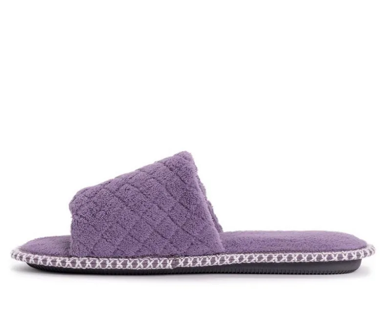 Slippers|Slippers>MUK LUKS Sally Micro Chenille Open Toe Scuff Slippers
