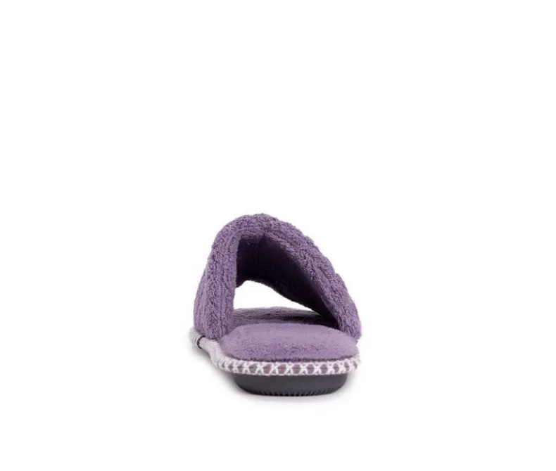 Slippers|Slippers>MUK LUKS Sally Micro Chenille Open Toe Scuff Slippers