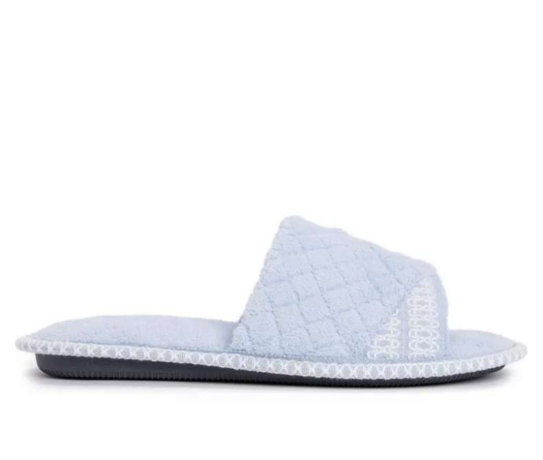 Slippers|Slippers>MUK LUKS Sally Micro Chenille Open Toe Scuff Slippers