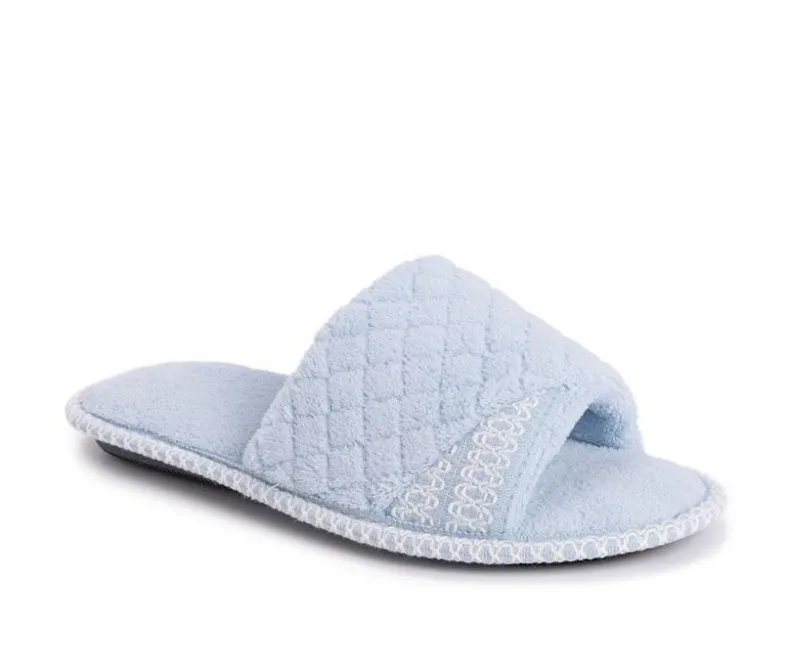 Slippers|Slippers>MUK LUKS Sally Micro Chenille Open Toe Scuff Slippers