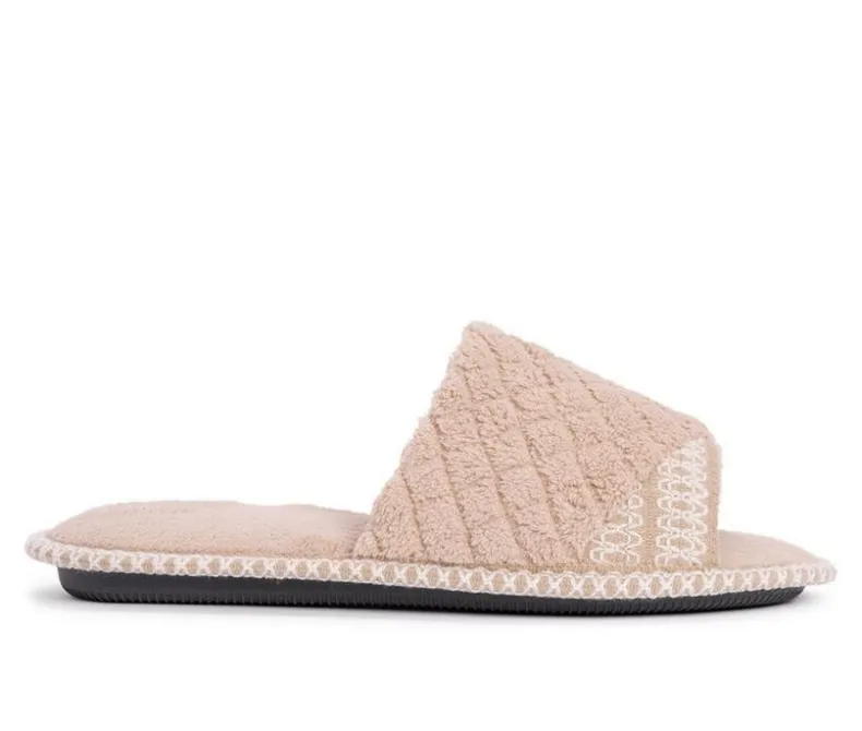 Slippers|Slippers>MUK LUKS Sally Micro Chenille Open Toe Scuff Slippers