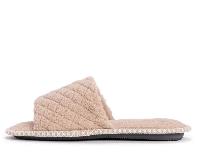 Slippers|Slippers>MUK LUKS Sally Micro Chenille Open Toe Scuff Slippers