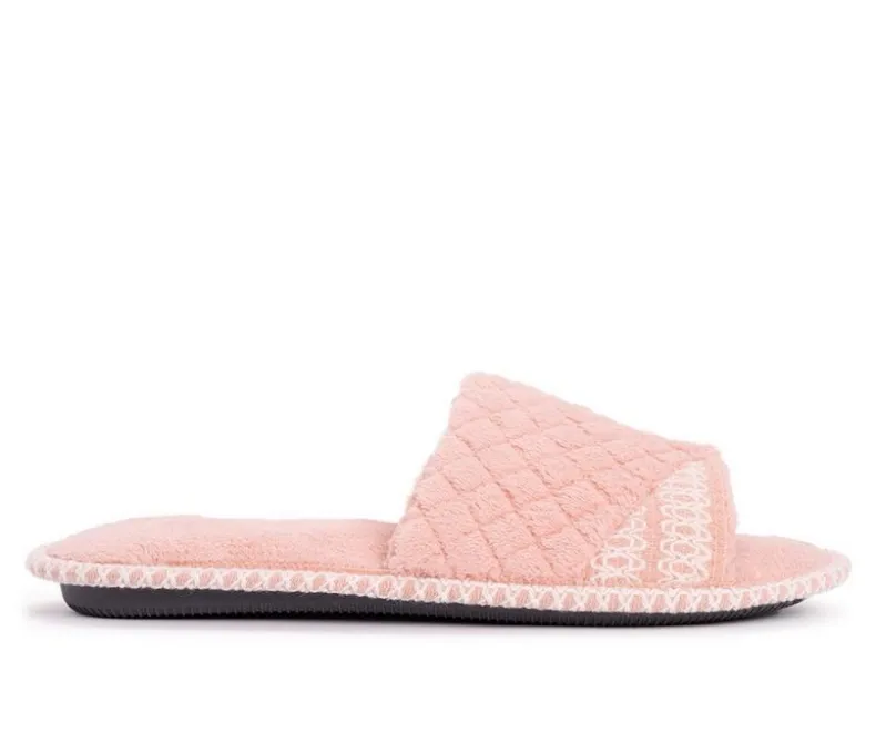 Slippers|Slippers>MUK LUKS Sally Micro Chenille Open Toe Scuff Slippers