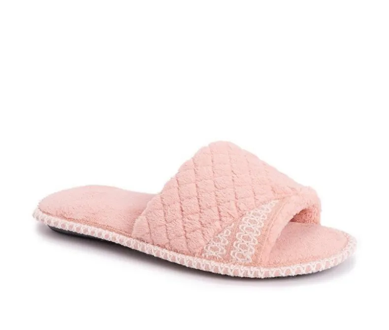Slippers|Slippers>MUK LUKS Sally Micro Chenille Open Toe Scuff Slippers