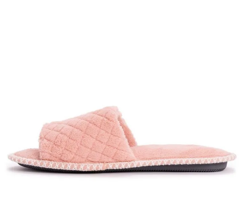 Slippers|Slippers>MUK LUKS Sally Micro Chenille Open Toe Scuff Slippers