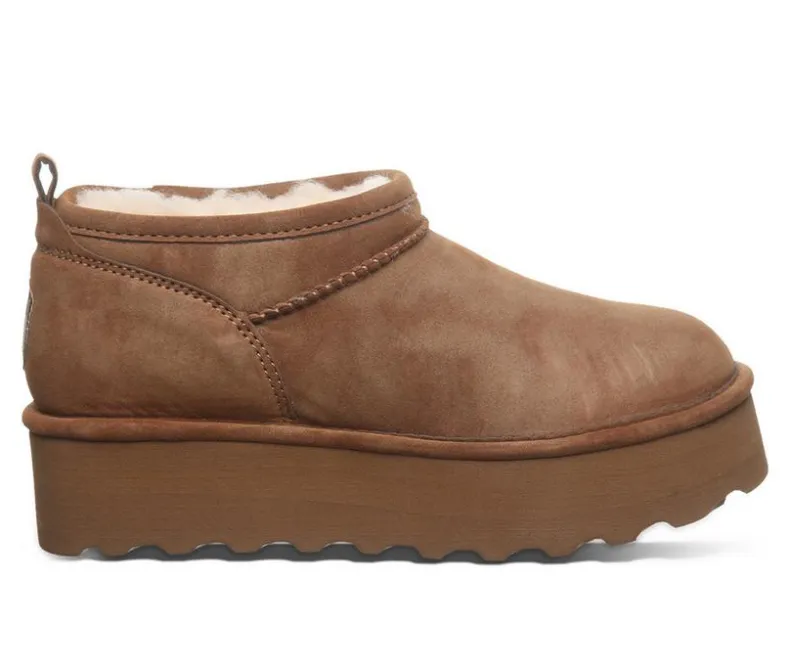 Cozy>Bearpaw Women's Retro Super Short Vegan Platform Winter Booties