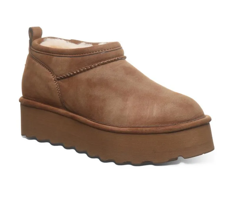 Cozy>Bearpaw Women's Retro Super Short Vegan Platform Winter Booties