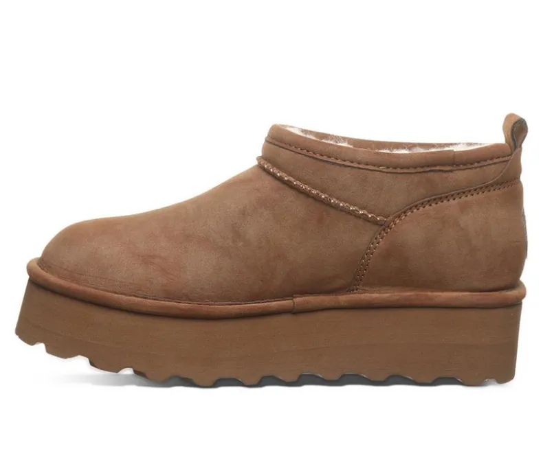 Cozy>Bearpaw Women's Retro Super Short Vegan Platform Winter Booties