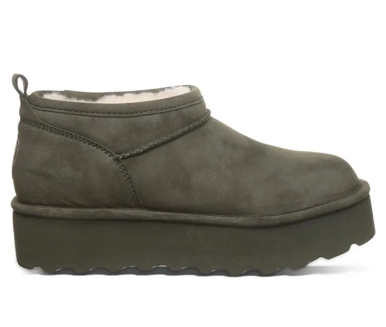 Cozy>Bearpaw Women's Retro Super Short Vegan Platform Winter Booties