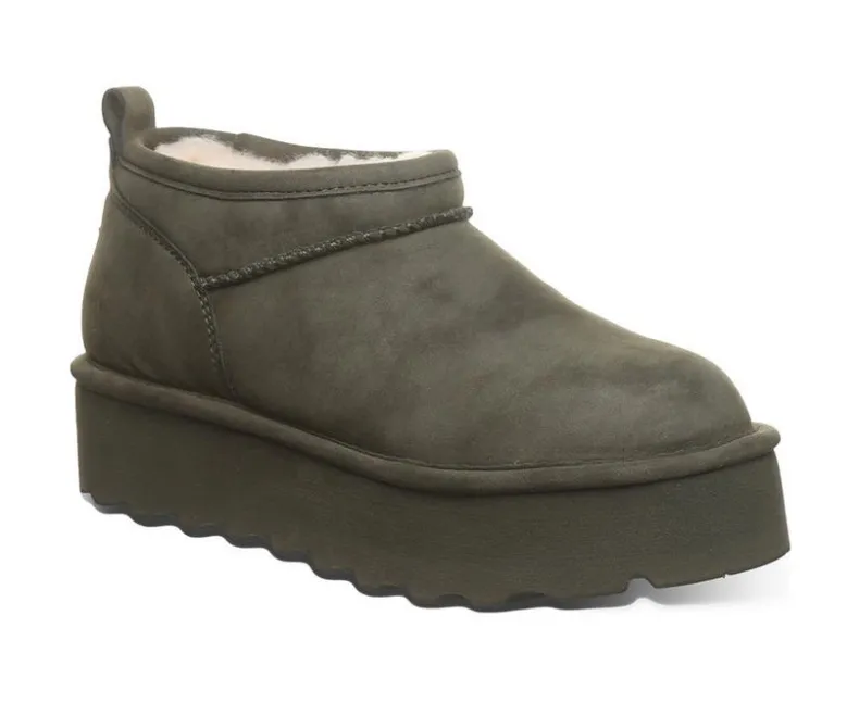 Cozy>Bearpaw Women's Retro Super Short Vegan Platform Winter Booties