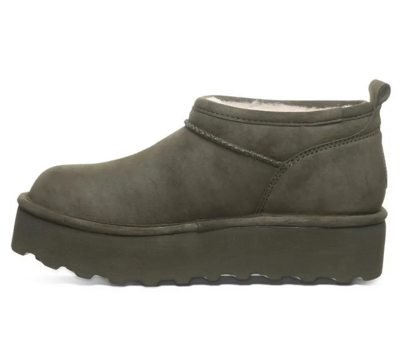 Cozy>Bearpaw Women's Retro Super Short Vegan Platform Winter Booties