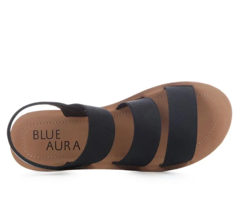 Sandals>Blue Aura Women's Button Sandals
