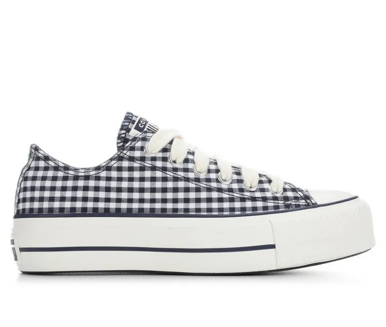 Platform|Fashion & Lifestyle>Converse Women's Chuck Taylor All Star Lift Ox Gingham Platform Sneakers