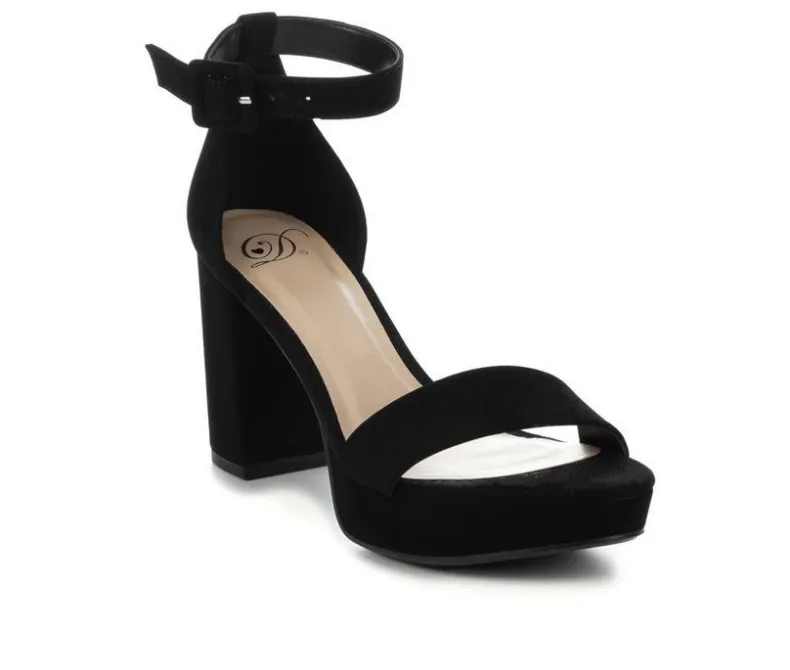 Sandals|Pumps & Heels>Delicious Women's Century Block-Heel Sandals