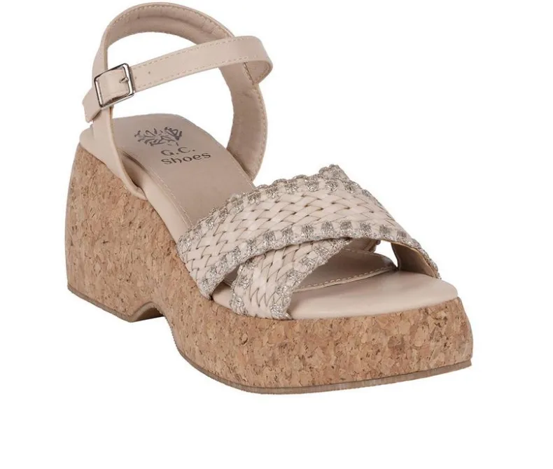 Pumps & Heels>GC Shoes Women's Lucy Platform Wedge Sandals