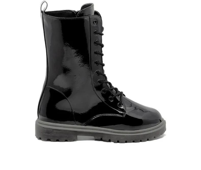 Lace Up>Henry Ferrara Women's B905 Mid Calf Combat Boots