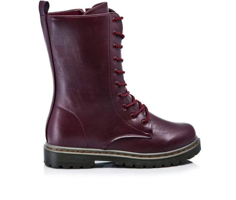 Lace Up>Henry Ferrara Women's B905 Mid Calf Combat Boots