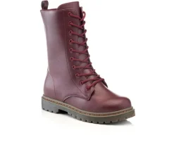 Lace Up>Henry Ferrara Women's B905 Mid Calf Combat Boots