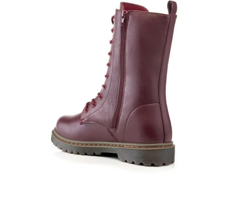 Lace Up>Henry Ferrara Women's B905 Mid Calf Combat Boots