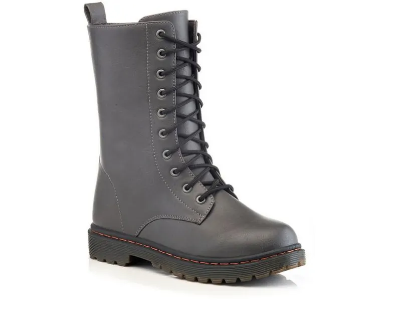 Lace Up|Boots & Booties>Henry Ferrara Women's B905 Mid Calf Combat Boots