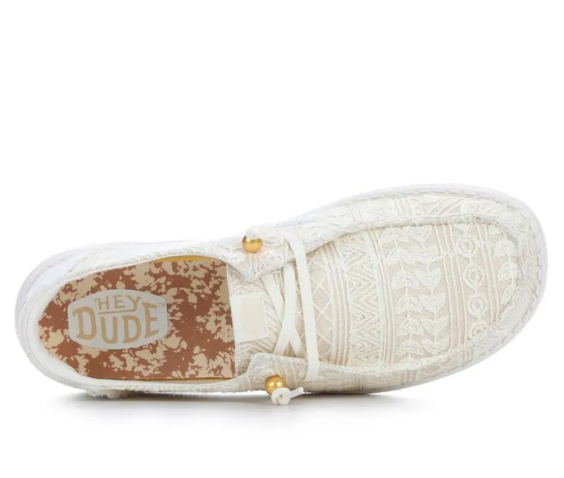 Boat Shoes & Slip-Ons>HEYDUDE Women's Wendy Crochet Lace Casual Shoes