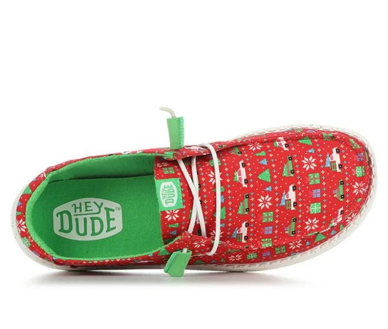 Boat Shoes & Slip-Ons>HEYDUDE Women's Wendy Holiday Sweater Slip-on Shoes