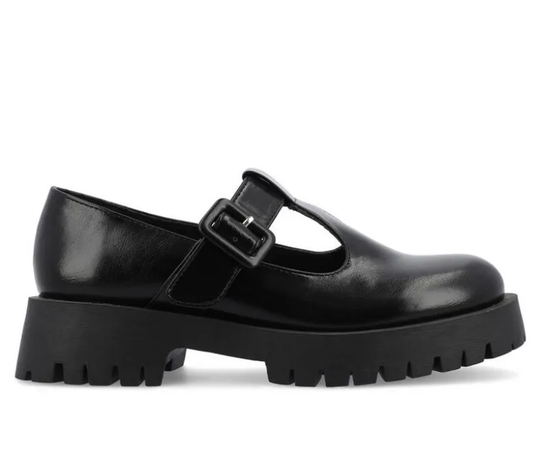 Loafers & Oxfords>Journee Collection Women's Suvi Chunky T-Strap Mary Janes