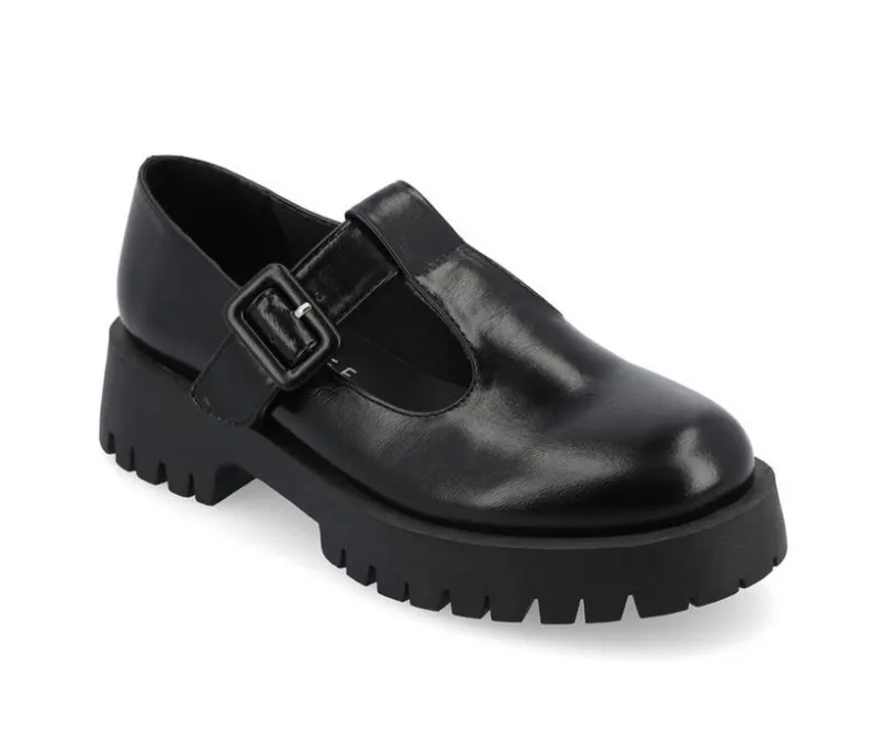 Loafers & Oxfords>Journee Collection Women's Suvi Chunky T-Strap Mary Janes