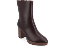 Dress>Journee Collection Women's Romer Block Heeled Platform Booties