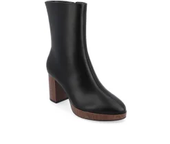 Dress>Journee Collection Women's Romer Block Heeled Platform Booties