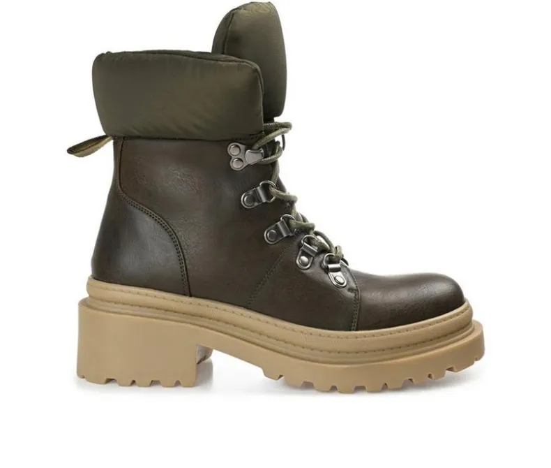 Lace Up|Dress>Journee Collection Women's Irrah Heeled Combat Booties