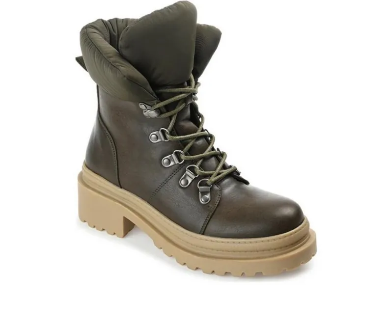 Lace Up|Dress>Journee Collection Women's Irrah Heeled Combat Booties