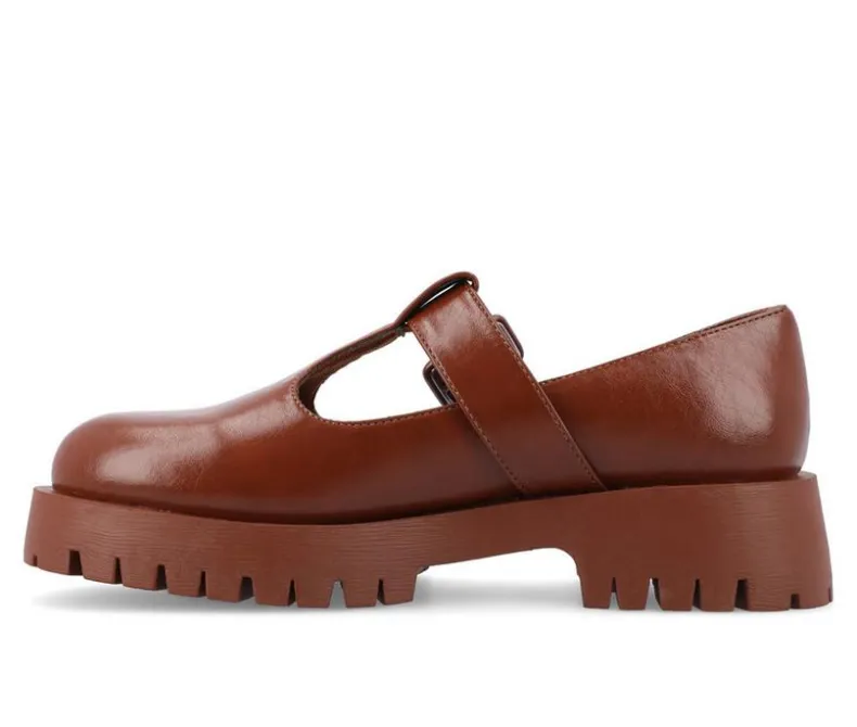 Loafers & Oxfords>Journee Collection Women's Suvi Chunky T-Strap Mary Janes