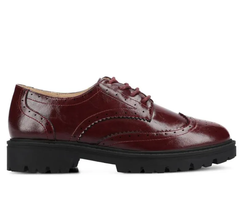 Loafers & Oxfords>Journee Collection Women's Claudiya Chunky Oxfords