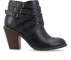 Dress>Journee Collection Women's Strap Wide Width Booties