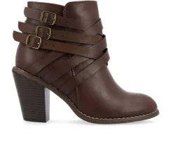 Dress>Journee Collection Women's Strap Wide Width Booties