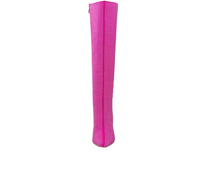 Tall|Dress>Lady Couture Women's Diamond Knee High Stiletto Boots