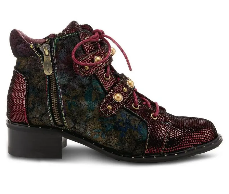 Lace Up|Dress>L'Artiste Women's Chrissy Combat Booties